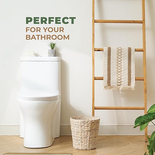 2-Pack White Wicker Trash Cans