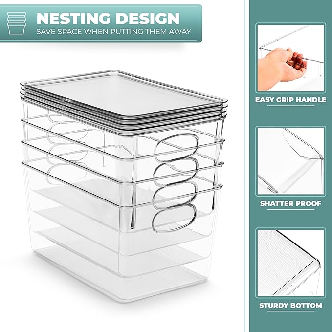 Sorbus Large Clear Plastic Storage Bins with Lids, Clear Stackable Storage Bins, Laundry Room Organizer Bins, Office, Classroom, Playroom, Bathroom, Laundry Room Organization and Storage (2 Pack)