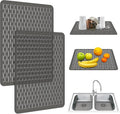 Yolife 2 Pack Kitchen Sink Mats,15.8inch x 12inch PVC Sink Protector Mat for Stainless Steel, Sink Drainer Mat Dish Drying Mat Protector Prevents Scratches,Dishes and Glassware
