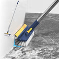 Generic Grout Scrub Brush with 42"" Long Handle Double-Sided Floor Scrub Brush V-Shape Grout Cleaner with Squeegee 180° Rotating for Tile Floors, Baseboards, Wall, Navy