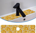 Yellow Fruit Lemon Faucet Mat Splash Guard Yellow Fruit Lemon, Soft Diatom Mud Material, Strong Water Absorption, Non-slip,Easy to Clean for Bathroom, Kitchen 23.5"X5.5"
