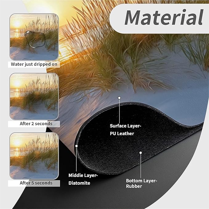 Kitchen Sink Splash Guard，sunset over the sea Faucet Mat Sink Gadgets-Super Absorbent Fast Drying Mat Drip Catcher for Kitchen, Bathroom,Sink Mat, Dish Drying Mat, Bathroom(15" X 5.5" )