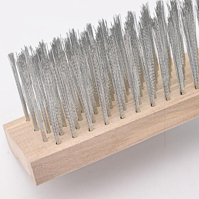 Floor Scrub Brush, Heavy Duty Rough Floor Brush Toilet Brush Floor Scrubber Brush with 20cm Stainless Steel Wire Deck Scrub Cleaning Tool for Outdoor Moss Removal