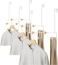Umbra Estique Over The Door Coat Rack & Multi-Use Organizer, for Coats, Bags, Hats & More, Small, White/Natural (Pack of 3)