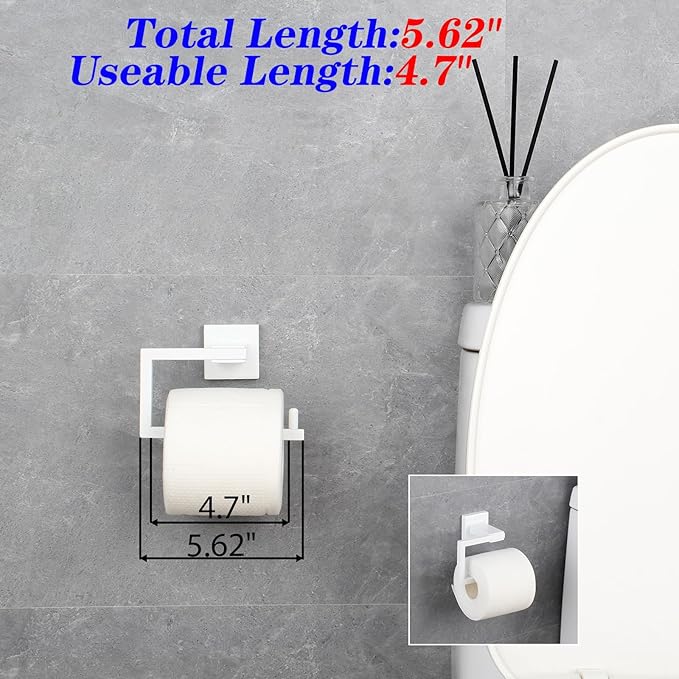 GERZWY Bathroom Toilet Paper Holder Stainless Steel Paper Towel Dispenser Wall Mounted, White