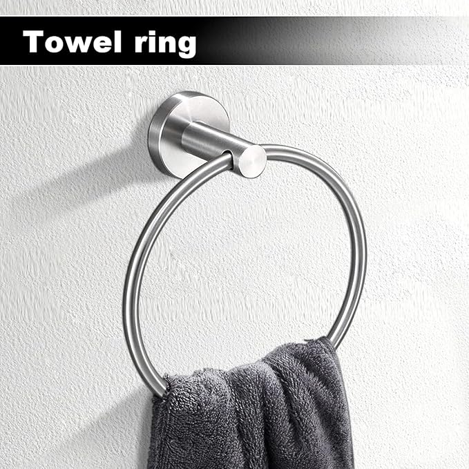 15sets 24inch Brushed Nickel Bathroom Hardware Set, Include 3PCS 24inch Towel Bar, 6PCS Robe Hook, 3PCS Towel Ring, 3PCS Toilet Paper Holder