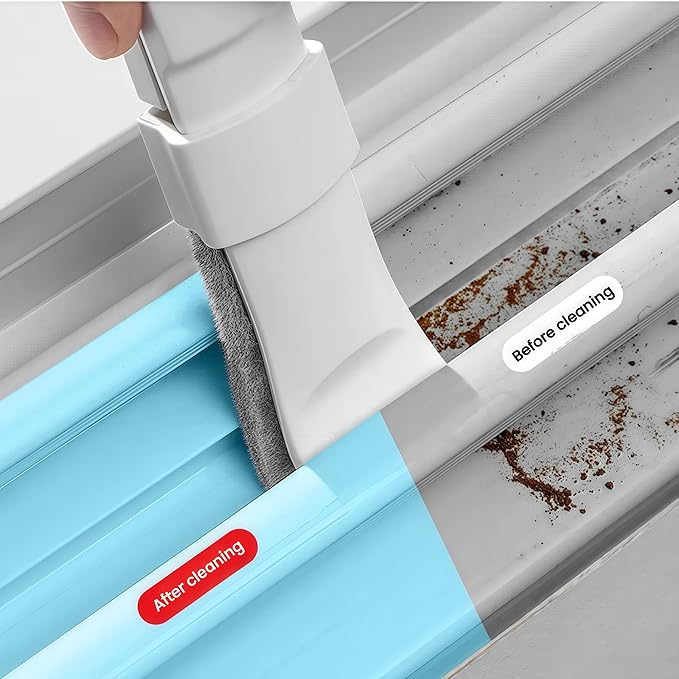 Multi-Purpose Cleaning Brush, White and Gray, PP Material with Scrubbing Pad, 21.4x3.4x1.6cm, Detachable Head for Gaps, Drains, Corners