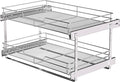 (26" W x 22" D 2-Tier Cabinet Roll Out Shelves | Extra Wide Slide Out Drawers for Kitchen Cabinets, Heavy Duty Pull Out Cabinet Organizer 22 Inch Deep