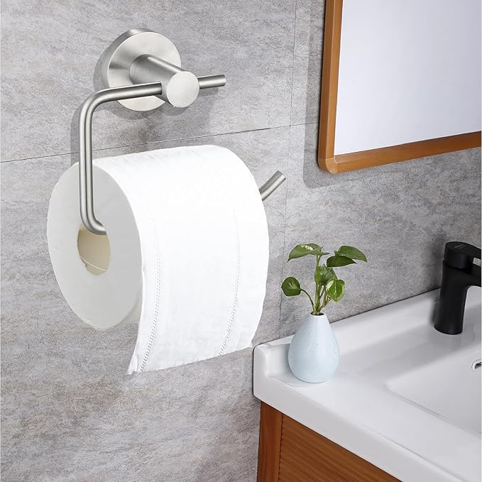 Toilet Paper Holder, Premium 304 Stainless Steel Paper Towel Holder, Toilet Paper Roll Dispenser Bathroom 5.5" TP Holder for Kitchen Washroom (Brushed Nickel)