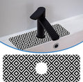 White Geometric Tile Faucet Mat Splash Guard Stylish Texture Rhombu, Soft Diatom Mud Material, Strong Water Absorption, Non-slip,Easy to Clean for Bathroom, Kitchen 15"X5.5"
