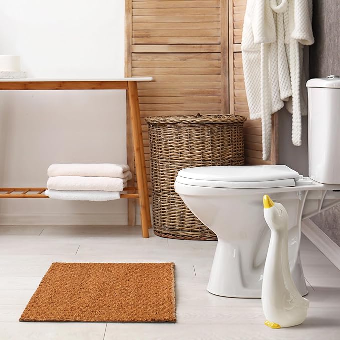 Duck Ceramic Toilet Brush Holder with Plastic Brush Set by Allure Home Creation