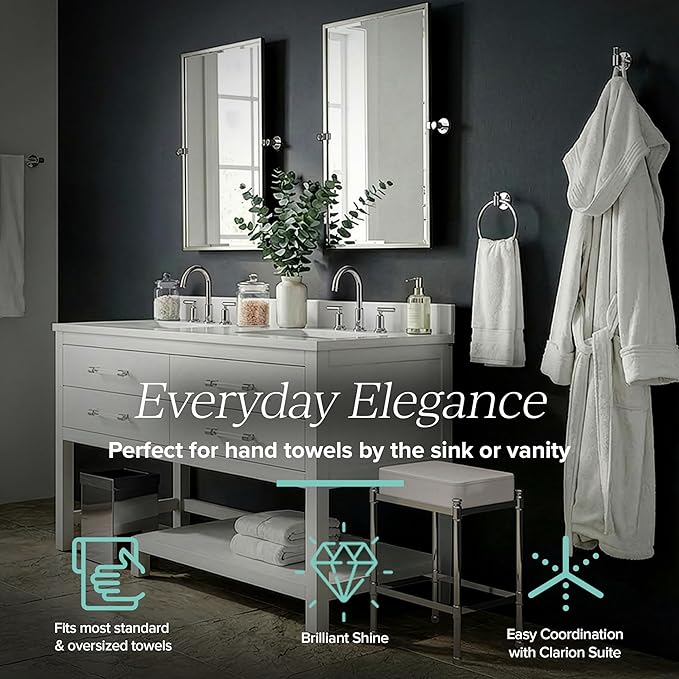 Gatco Clarion 18" L Towel Bar, Crystal-Clear Acrylic Chrome