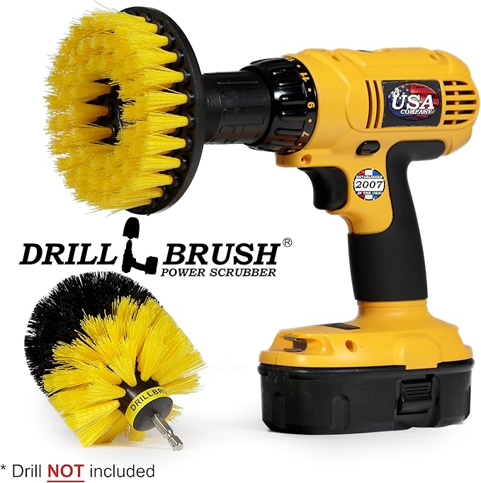 Bathroom Accessories - Cleaning Supplies - Drill Brush Shower Cleaner - Bathtub - Bath Mat - Sink - Bidet - Grout Cleaner - Shower Door - Scrub Brush - Carpet - Tile - Flooring - Tub Cleaning Brushes