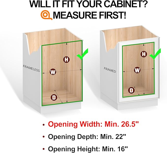 (26" W x 22" D 2-Tier Cabinet Roll Out Shelves | Extra Wide Slide Out Drawers for Kitchen Cabinets, Heavy Duty Pull Out Cabinet Organizer 22 Inch Deep