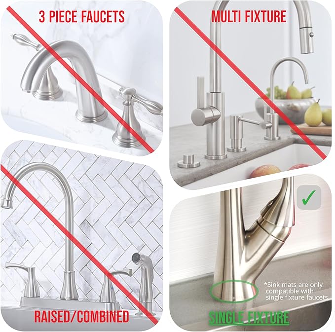 The Original Ternal Sinkmat Drip Catcher & Splash Guard, Faucet Mat for Sinks – Absorbent Microfiber, Machine Washable Counter Protector & Drying Mat for Kitchen, Bathroom or RV [Black, Mini, 1 Pack]