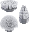 Replacement Brush Heads Set of 3 for GENIANI Electric Spin Scrubber, Scrub Brush for Cleaning Bathroom, Tile, Floor, Tub, and Shower (White)