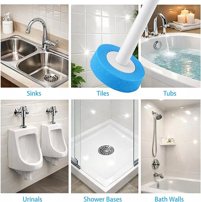 CiLoN Wall-Mounted Disposable Toilet Brush Kit and Sponge Head Refills. (24pcs Refill Heads)