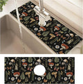 Absorbent Splash Guard Mat for Kitchen Sink, 15×5.5 Inch Cute Fast Drying Drip Catcher Behind Faucet Mat, Non-Slip, Washable Sink Mat Gadgets for Bathroom, Kitchen, Bar Vantage Mushrooms