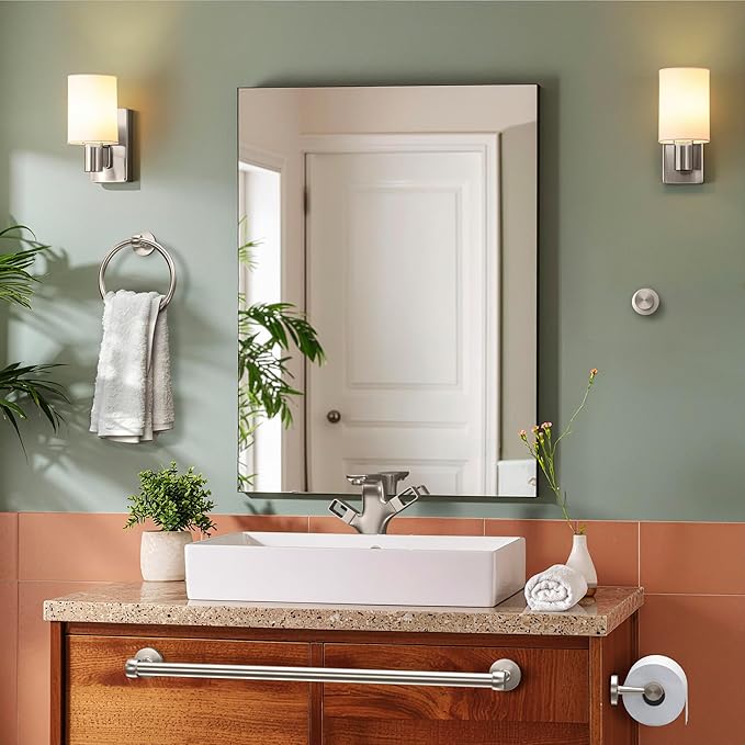 Gatco 5210SN Gibson Towel Bar | Retro Modern Wall-Mounted Bathroom Towel Bar | Stylish Decorative Hardware, Heavy Duty Metal, EZ Ancor Mounting | Satin Nickel Finish