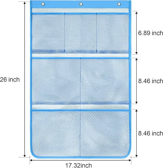 F-color Cruise Essentials 2026 - Mesh Shower Organizer Hanging with 7 Pockets for RV Gym Camping, Quick-Dry Portable Toiletry Bag with Metal Hooks for Bathroom Travel Toiletries