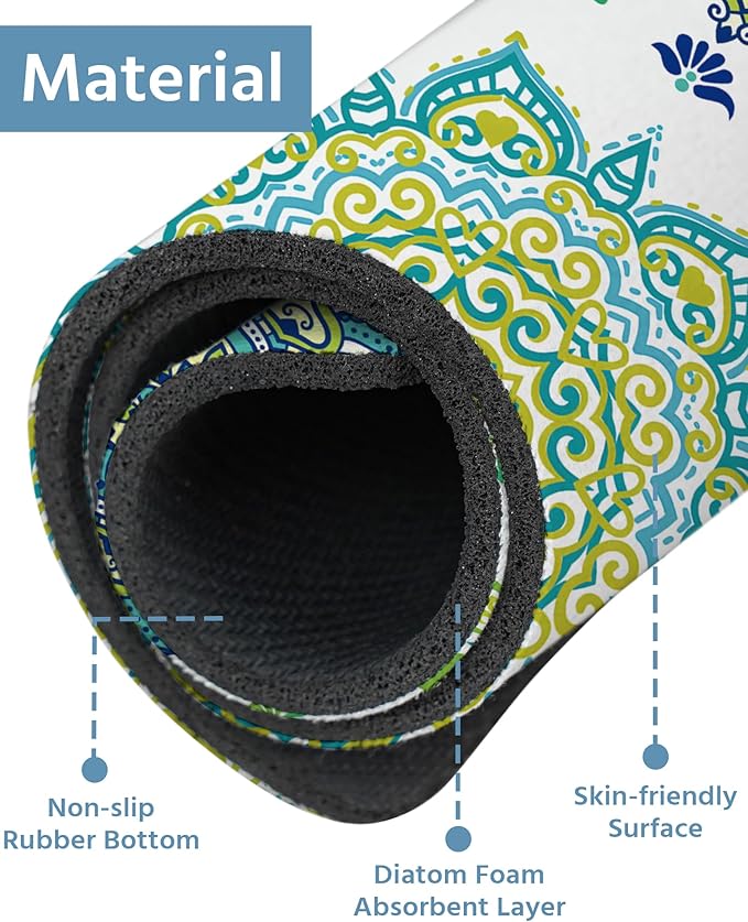 Patterned Sink Faucet Mat Kitchen Splash Guard Super Absorbent Drying Mat, Non-Slip Drain Pad for Kitchen Counter or Bathroom-15x5.5in