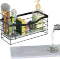 Sponge Holder for Kitchen Sink with Diatomite Drying Pad, Rust-Resistant Countertop Organizer, Adjustable Divider for Soap, Brush & Sponge