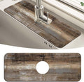 MCALK Dark Brown Kitchen Sink Faucet Mat Splash Guard, Absorbent Quick-Dry Kitchen Sink Mat - Ideal for Splash Guard & Drip Catching with Abstract Art Decor( 1pc 15"x5.5")