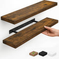 Vervida® Floating Shelves for Wall Bathroom Shelf Bedroom Kitchen Living Room Hanging Book Shelves Small Farmhouse Decor 17 inch Set of 2, Rustic Brown