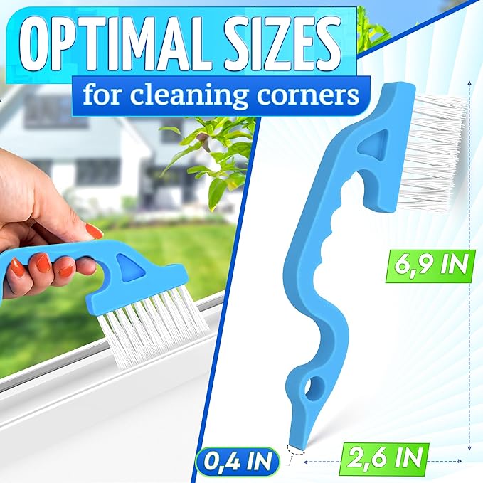 2 Pcs Crevice Cleaning Brush - Sliding Window Track & Gap Brush - Hard Bristle Dust Remover for Bathroom & Kitchen