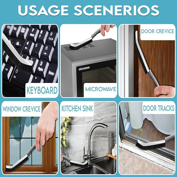 6 PCS Hard Bristle Crevice Cleaning Brush Multifunctional Gap Cleaning Scrub Brush Crevice Cleaner Tool for Home, Kitchen, Bathroom, Window, Vehicle, Toilet Crevice and Grout Cleaning Brush.
