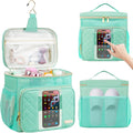 Portable Shower Caddy (Full Size Bottle Compatible),Travel Shower Tote Bag with Quick Dry Mesh Base,Hanging Toiletry Cosmetic Bag for Gym,College,Camping & Dorm, Mint Green