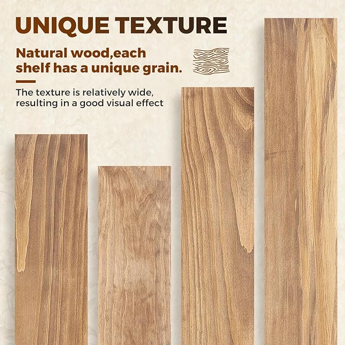 Floating Wall Shelves 30x6.8x1.7 Inch – Solid Wood Rustic Shelves in Dark Oak Finish – Wall Mounted Heavy Duty Display Shelf for Kitchen, Bedroom, Living Room – Set of 2