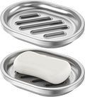 Soap Dish,Stainless Steel Soap Holder with Drain Spout,Brushed Metal Soap Saver for Bathroom Shower, Bathtub, Kitchen Sink,Durable and Stylish
