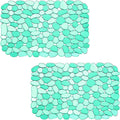 Coopay Kitchen Sink Mat Pebble Protect Mat PVC Eco-friendly Adjustable Stainless steel/ Porcelain Dish Drying Pad Protector for Bottom of Kitchen Sink, 15.8 x 11.8 inches (2 Pack, Green)