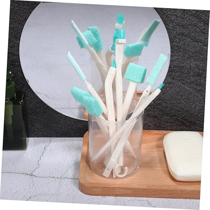 Baluue 8pcs Small Cleaning Brush Set Scrub Brushes for Grout Shower Water Bottle Keyboard Easy to Maintain Handles