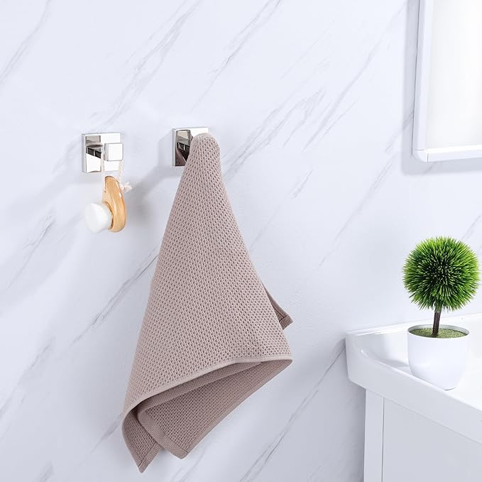 LANC 2 Pack Bathroom Towel Hooks, Chrome Robe Hooks for Hanging Clothes,Coat,Towels, Wall Mount Heavy Duty Bathroom Hooks for Kitchen,Hotel,Stainless Steel, Silver Polished, A8805CP-P2