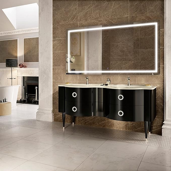 Krugg | Large 66 Inch X 36 Inch LED Bathroom Mirror | Lighted Vanity Mirror Includes Dimmer & Defogger | Wall Mount Vertical or Horizontal Installation