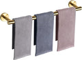 NearMoon Bath Towel Bar, Thicken Stainless Steel Shower Towel Rack Holder Wall Mounted for Bathroom, 33-lnch Overall Length-30-lnch Usable Hanging Space (1 Pack, Brushed Gold)