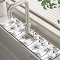 Water Lily Flower Kitchen Sink Splash Guard Mat Absorbent Fast Drying Mat Faucet Draining Mat Sink Splash Guard Behind Faucet Drip Catcher for Kitchen Bathroom 5.5"×24"
