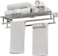 Alise Towel Rack,Towel Holder Towel Shelf with Double Towel Bars for Bathroom Lavatory,24 Inch SUS 304 Stainless Steel Wall Mount Towel Hanger,Polished Chrome
