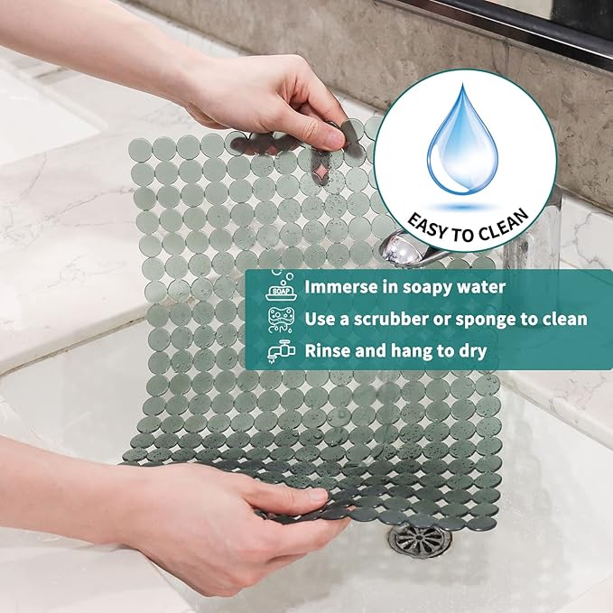 Sink Protectors Mat for Kitchen Sink - 2Pack Adjustable Kitchen Sink Mat Fast Draining - Dish Drying Mat for Dishes And Glassware - Easy to Clean & Diy Cut