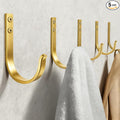 Wall Hooks for Hanging Towel/Coat - 22LB Screw in Metal Hanger Wall Mount, for Outdoor, Closet, Door, Bathrooms, for Backpack, Robe, Brushed Gold 5 Pack