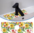Faucet Mat for Kitchen Sink Sunflower Cornflower Poppy Barley, Soft Diatom Mud Material, Strong Water Absorption, Non-slip, Easy to Clean for Bathroom, Kitchen 15"X5.5"
