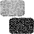 Coopay Kitchen Sink Mat Pebble Protect Mat PVC Eco-friendly Adjustable Stainless steel/ Porcelain Dish Drying Pad Protector for Bottom of Kitchen Sink, 15.8 x 11.8 inches (2 Pack, Black and Gray)