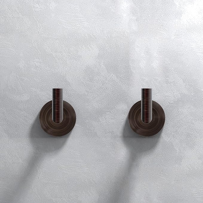 LAKETON Collection, 2 Packs Modern Zinc Robe Towel and Coat Hook, Wall Hook for Bath and Kitchen, Two Screws with Threaded Wall Anchor, Easy to Install, Venetian Bronze