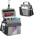 Portable Shower Caddy Tote Bag, Large Quick Dry Mesh Hanging Shower Organizer Toiletry Bag with Wet & Dry Shoes Compartment for College Dorm Gym Swimming Camping Travel, Gray
