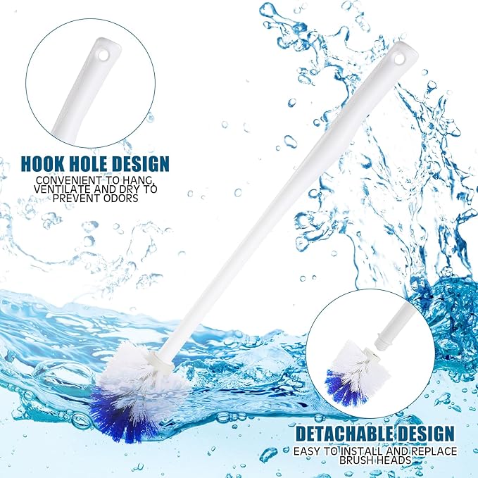 15 Pcs 18.5 Inch Toilet Bowl Cleaner Brush Bathroom Long Plastic Handled Cleaning Scrubber with Hook Hole Without Holder for Household Cleaning (Blue,White)