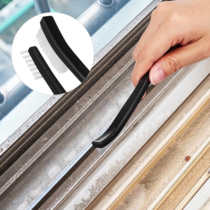 9 Pcs Double-Head Small Cleaning Brushes Plastic Bristle Gap Brush Cleaner Multi-Functional Scrub Tool for Kitchen Bathroom Window Crevice Cleaning