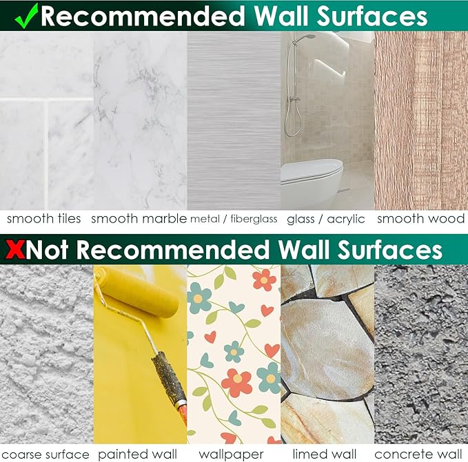 Shower Caddy Adhesive Replacement Stickers for Organizer and Shelf, Bathroom Strips 4 Pack