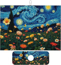Starry Night Flowers Dish Drying Mat for Kitchen Counter, 18"x24" Microfiber Absorbent Fast Dry Mat, 2Pcs Dish Mat Faucet Mats Sets, Large Drying Kitchen Mat Kitchen Drying Pad
